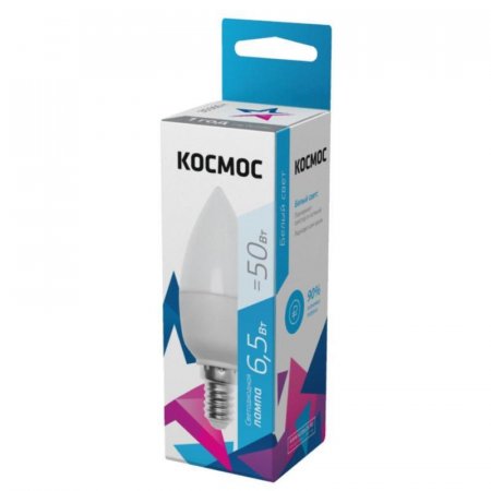 Лампа светодиодная Космос 6.5 В E14 свеча 4500 К нейтральный белый свет