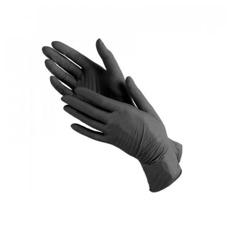 Перчатки медицинские смотровые нитриловые нестерильные неопудренные черные размер L (100 штук в упаковке)