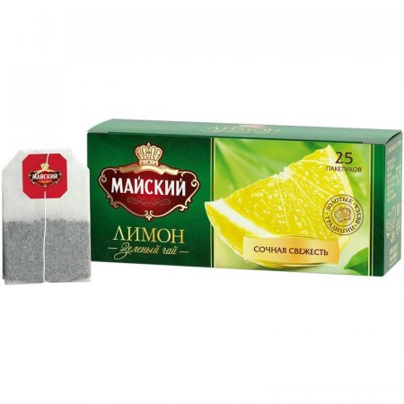 Чай Майский Лимон зеленый 25 пакетиков
