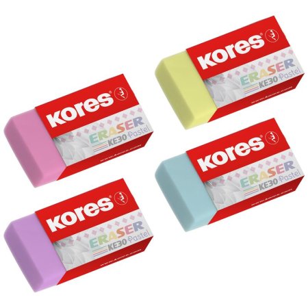 Ластик Kores KE-30 ПВХ прямоугольный 40x21x10 мм (3 штуки в упаковке)