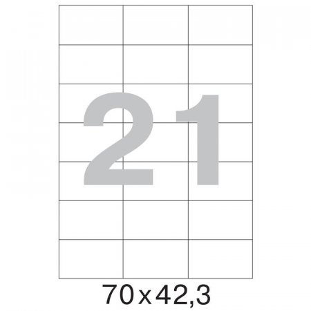 Этикетки самоклеящиеся Office Label эконом белые 70х42.3 мм (21 штука на листе А4, 100 листов в упаковке)