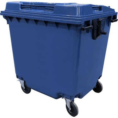 Контейнер-бак мусорный ТехПолимерЭко 1100 л пластиковый на 4-х колесах с  крышкой синий