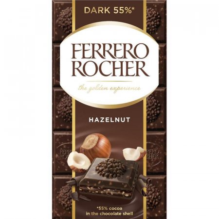 Шоколад Ferrero Rocher темный с лесным орехом 55.5% какао 90 г