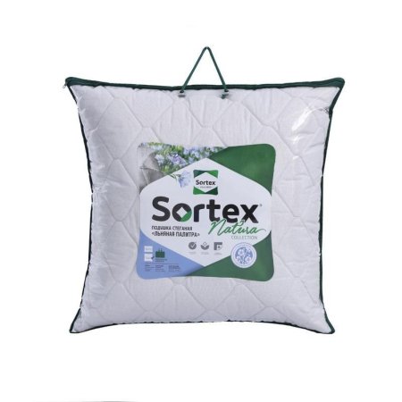 Подушка Сортекс 68х68 см силиконизированное волокно-льняное волокно/бязь  со стежкой и кантом