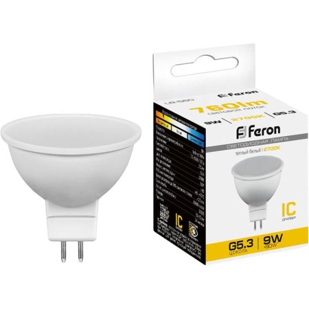 Лампа светодиодная Feron LB-560 9 Вт G5.3 MR16 2700 К 760 Лм (25839)