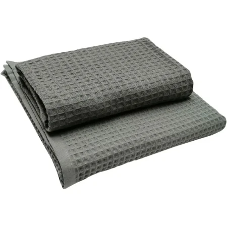 Набор полотенец вафельных 2 штуки 50x80 см/70x130 см 290 г/кв.м серый