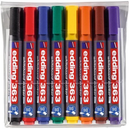 Набор маркеров для досок Edding 363 8 цветов (толщина линии 1-5 мм, 8 штук в упаковке)