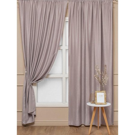 Комплект штор Amore Mio Однотонный софт 42002-019 (2 портьеры 150x270  см) бежевый