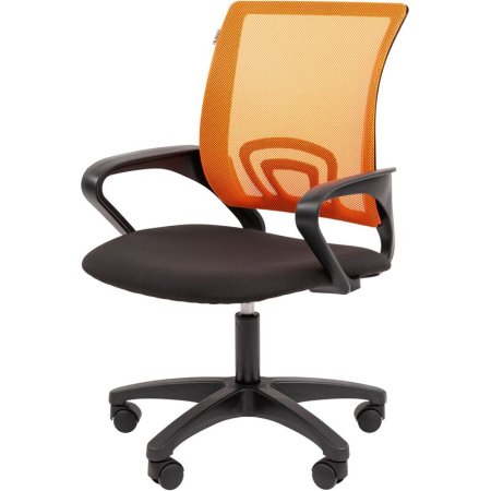 Кресло офисное Easy Chair 304 LT оранжевое/черное (сетка/ткань, пластик)