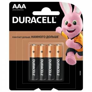 Батарейки Duracell Basic мизинчиковые ААA LR03 (4 штуки в упаковке)