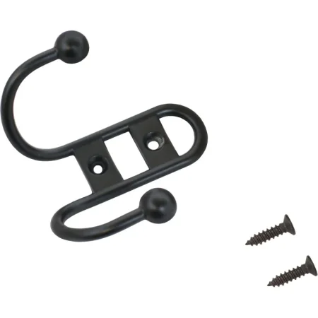 Вешалка настенная Стандарт 208 B BL матовая чёрная (73х34х60 мм, 2  крючка)