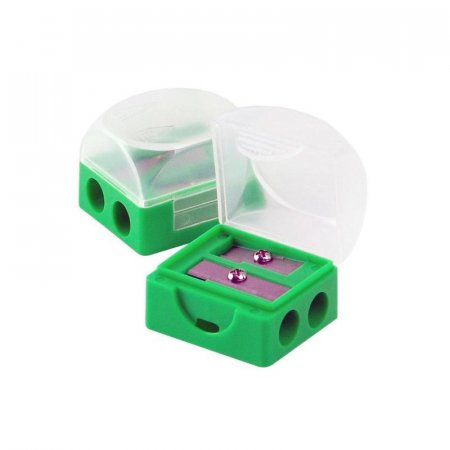Точилка Attache двойная с контейнером зеленая (2 штуки в упаковке)