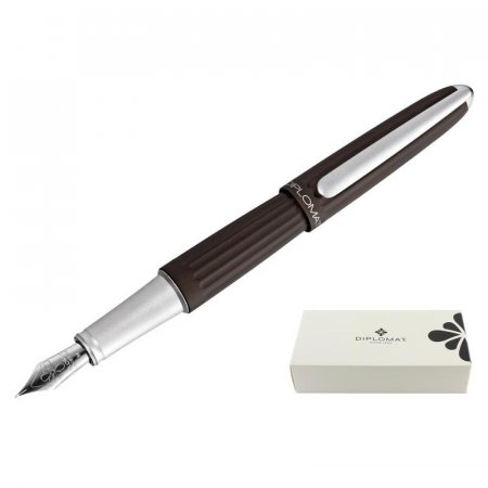 Ручка перьевая Diplomat Aero brown metallic F цвет чернил синий цвет корпуса коричневый (артикул производителя D40304023)