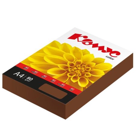 Бумага цветная для печати Комус Color шоколад интенсив (А4, 80 г/кв.м,  500 листов)