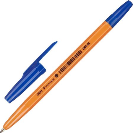 Ручка шариковая неавтоматическая Deli P1-Vintage синяя (толщина линии  0.5 мм)