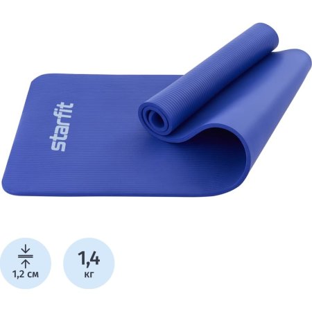 Коврик для йоги Starfit FM-301 NBR 183x61х1.2 см темно-синий