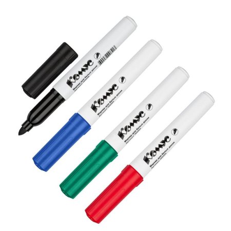 Набор маркеров для белых досок Комус BY2304 4 цвета (толщина линии 2-5  мм) круглый наконечник
