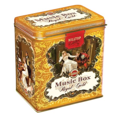 Чай подарочный Hilltop Музыкальная шкатулка Королевское золото листовой  черный 100 г