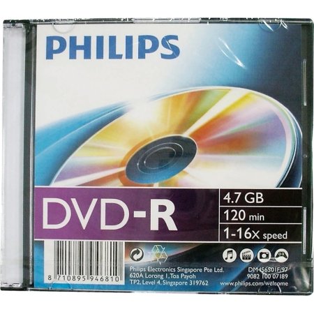 Диск DVD-R Philips 4.7 ГБ 16x slim  DM4S6S01F/97