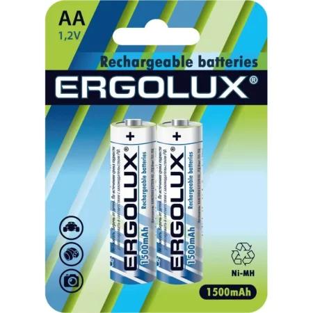 Аккумулятор AA 1500 мАч Ergolux 2 штуки в упаковке Ni-Mh (12975)