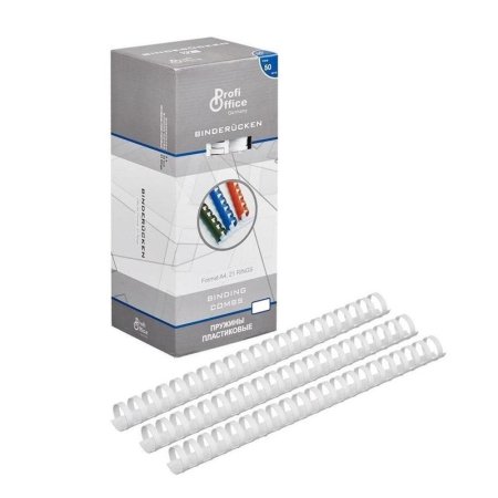 Пружины для переплета пластиковые ProfiOffice 25 мм белые (50 штук в  упаковке)