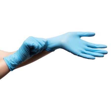 Перчатки медицинские смотровые нитриловые Inekta текстурированные  нестерильные неопудренные размер L (8-9) голубые (100 штук в упаковке)