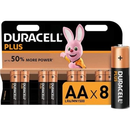 Батарейка AA пальчиковая Duracell Plus RPL00669 (8 штук в упаковке)