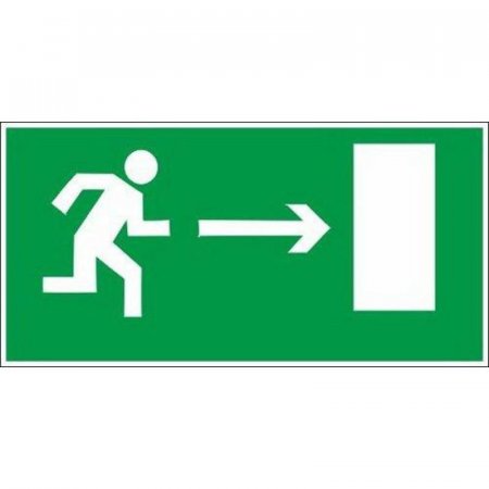 Знак безопасности  Направление к эвакуационному выходу направо Е03 (300х150х2 мм, пластик, фотолюминесцентный)
