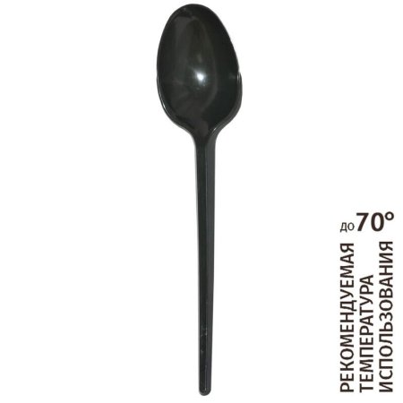 Ложка одноразовая столовая Комус Бюджет пластиковая черная 165 мм 2800  штук в упаковке