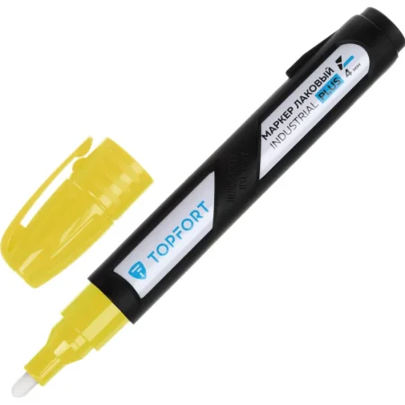 Маркер промышленный лаковый TOPFORT Industrial Plus для агрессивной  среды жёлтый 3-4 мм (2096992)