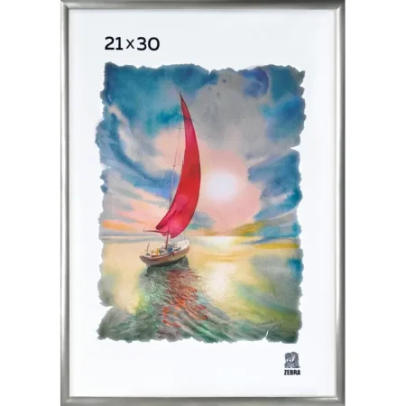 Рамка Зебра А4 21x30 см металлический багет 8 мм серебристая