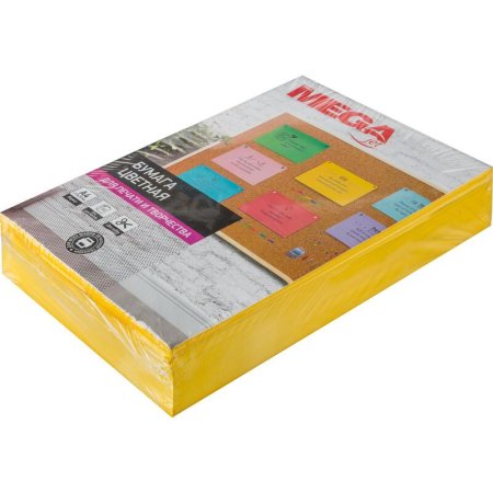 Бумага цветная для печати Promega jet желтая интенсив (А4, 80г/кв.м, 500  листов)