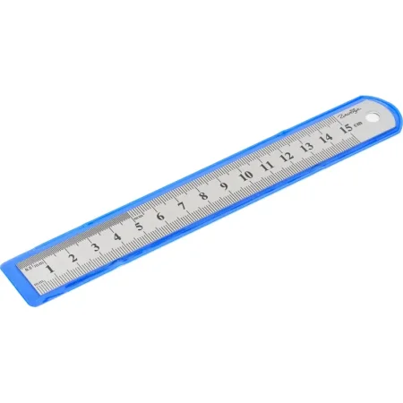Линейка Глобус 15 см  металлическая две шкалы