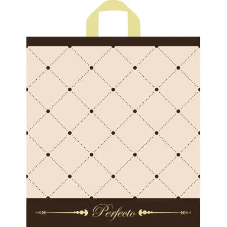 Пакет полиэтиленовый Перфекто Шик бежевый с петлевой ручкой 42х46 см  (25штук в упаковке)