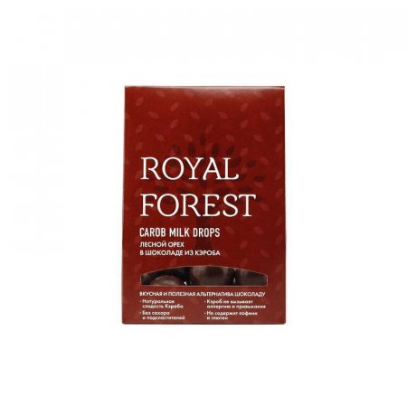 Шоколад кэроб Royal Forest Carob Milk Drops лесной орех 75 г