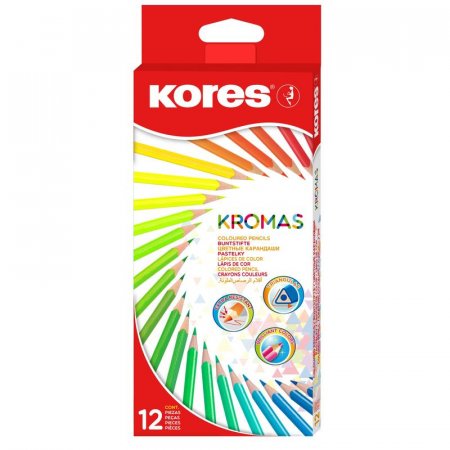 Карандаши цветные Kores Kromas 12 цветов трехгранные Карандаши цветные Kores Kromas 12 цветов трехгранные