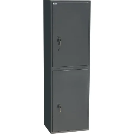 Шкаф металлический (архивный) для документов Комус Мебель TSL-150/2M  (тёмно-серый, 460х340х1500 мм)