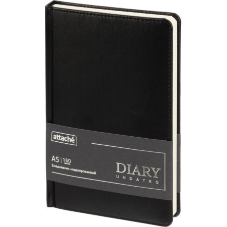 Ежедневник недатированный Attache искусственная кожа тиснение А5 160  листов чёрный