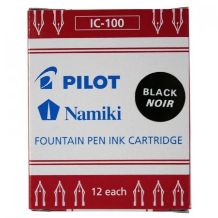 Картридж для перьевой ручки сменный Pilot черный (12 штук в упаковке)