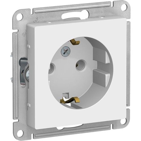 Розетка Systeme Electric AtlasDesign одноместная с заземлением 16А IP20  с рамкой скрытого монтажа белая (1240146)
