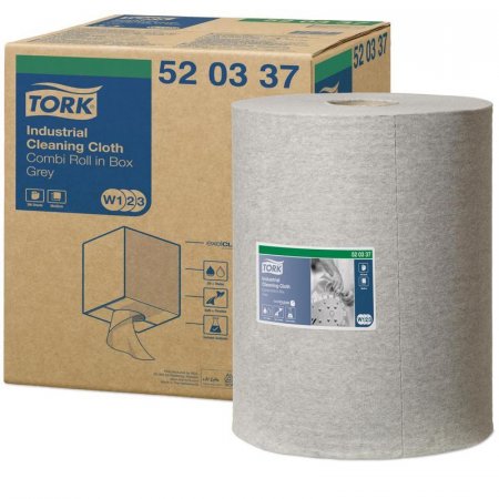 Нетканый материал повышенной прочности для уборки Tork Premium W1/W2/W3 (серый, 148.2 метра в рулоне)