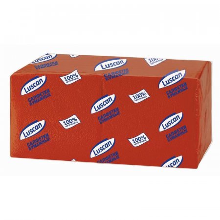 Салфетки бумажные Luscan Profi Pack 1-слойные (24x24 см, красные, 400 штук в упаковке)