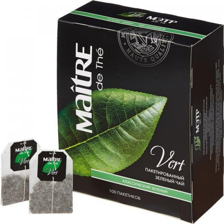 Чай Maitre de tea Vert зеленый 100 пакетиков