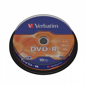 Диск DVD-R Verbatim 4.7 Gb 16x (10 штук в упаковке)