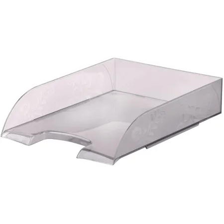 Лоток горизонтальный для бумаг Комус Русская Серия пластиковый серый