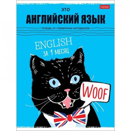 Тетрадь предметная по английскому языку Hatber Черный кот А5 48 листов