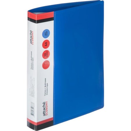Папка файловая на 60 файлов Attache Economy Элемент А4 40 мм синяя  (толщина обложки 0.7 мм)