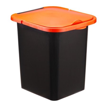 Контейнер для мусора Пуро 18 л пластик черный/оранжевый (29.5x34.5x35  см)