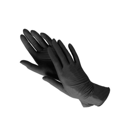 Перчатки медицинские смотровые нитриловые Foxy-Gloves нестерильные  неопудренные размер M (7-8) черные (100 штук в упаковке)