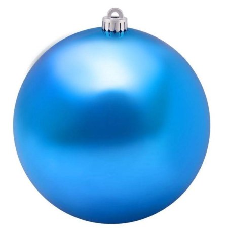 Новогодний шар пластик синий (диаметр 20 см)
